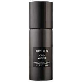 Tom Ford Oud Wood close-up of cap and label highlighting product detail and luxury