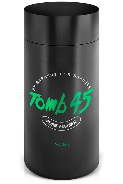 Tomb 45 front packaging showing compact 20g bottle and matte finish benefit