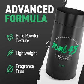 Tomb 45 label and ingredient panel emphasizing safe, fragrance-free formula