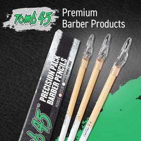 Bathroom grooming setup with Tomb45 pencils ready for quick beard touch-ups