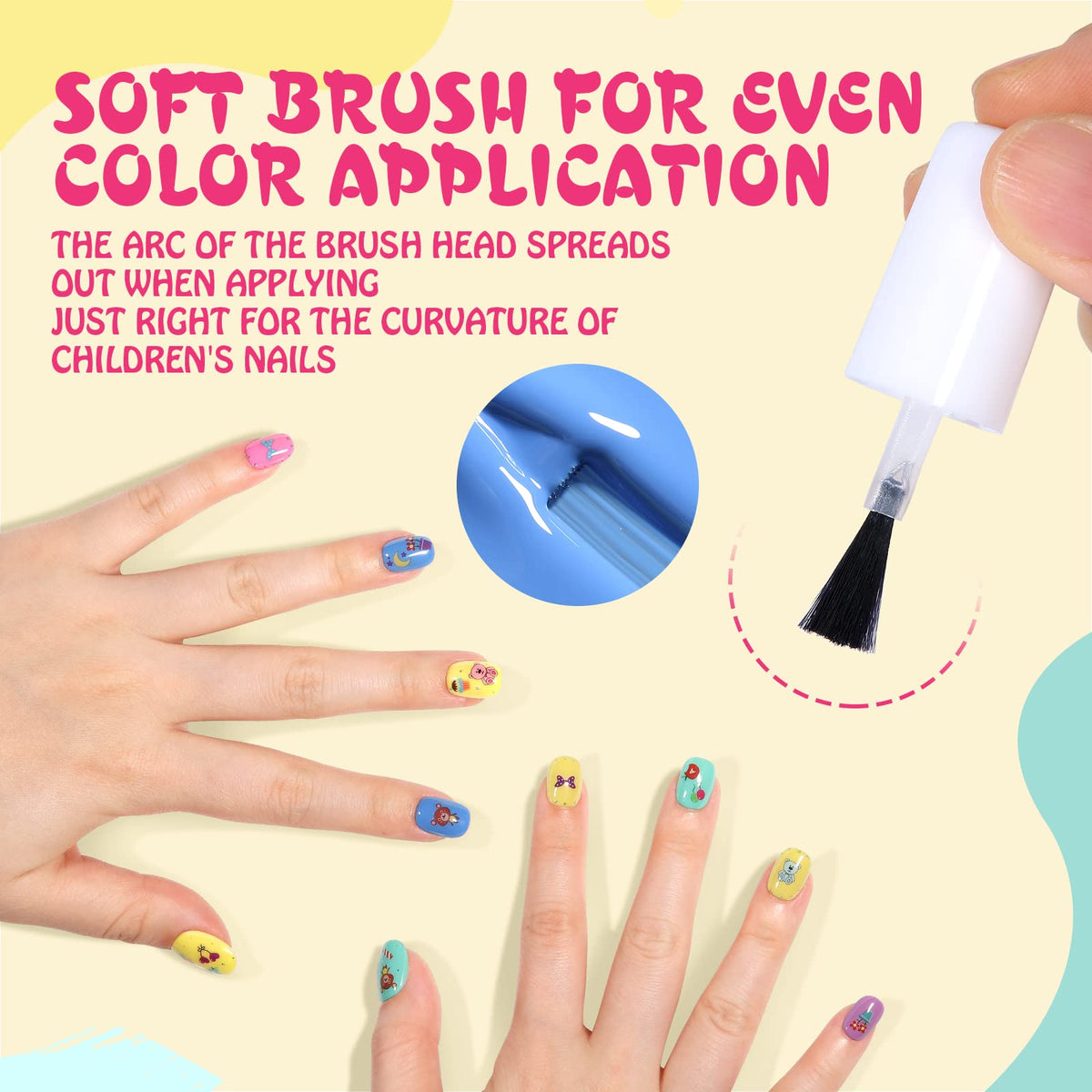 TOMICCA close-up of brush stroke on nail showing smooth application and even coverage
