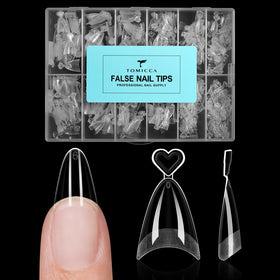 TOMICCA front packaging showing 504-piece almond tips for quick selection and storage