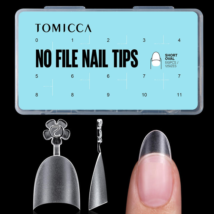 TOMICCA front packaging showing 510-piece tip set and sizes, ideal for salons
