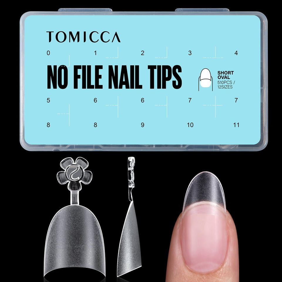 TOMICCA front packaging showing 510-piece tip set and sizes, ideal for salons