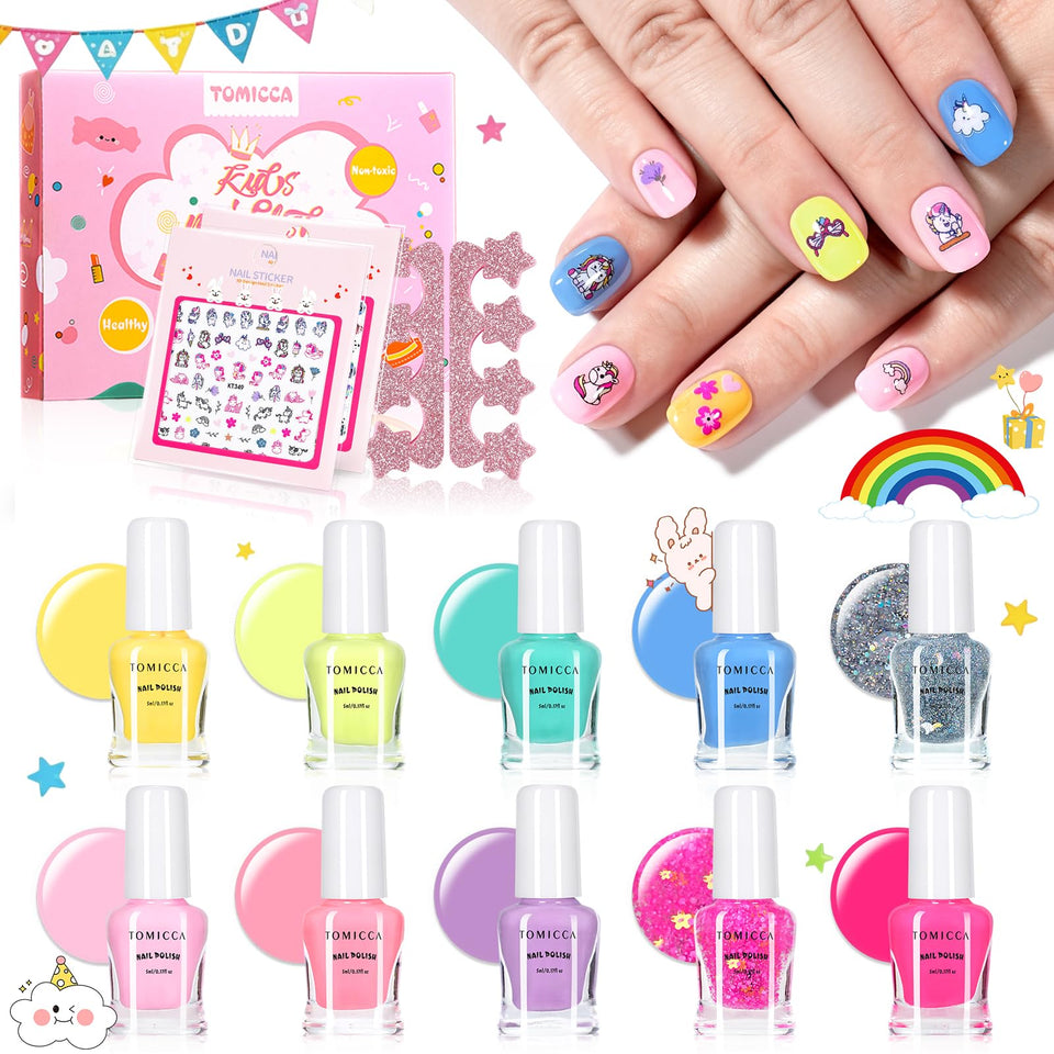 TOMICCA front packaging showing ten colorful bottles and kit benefits