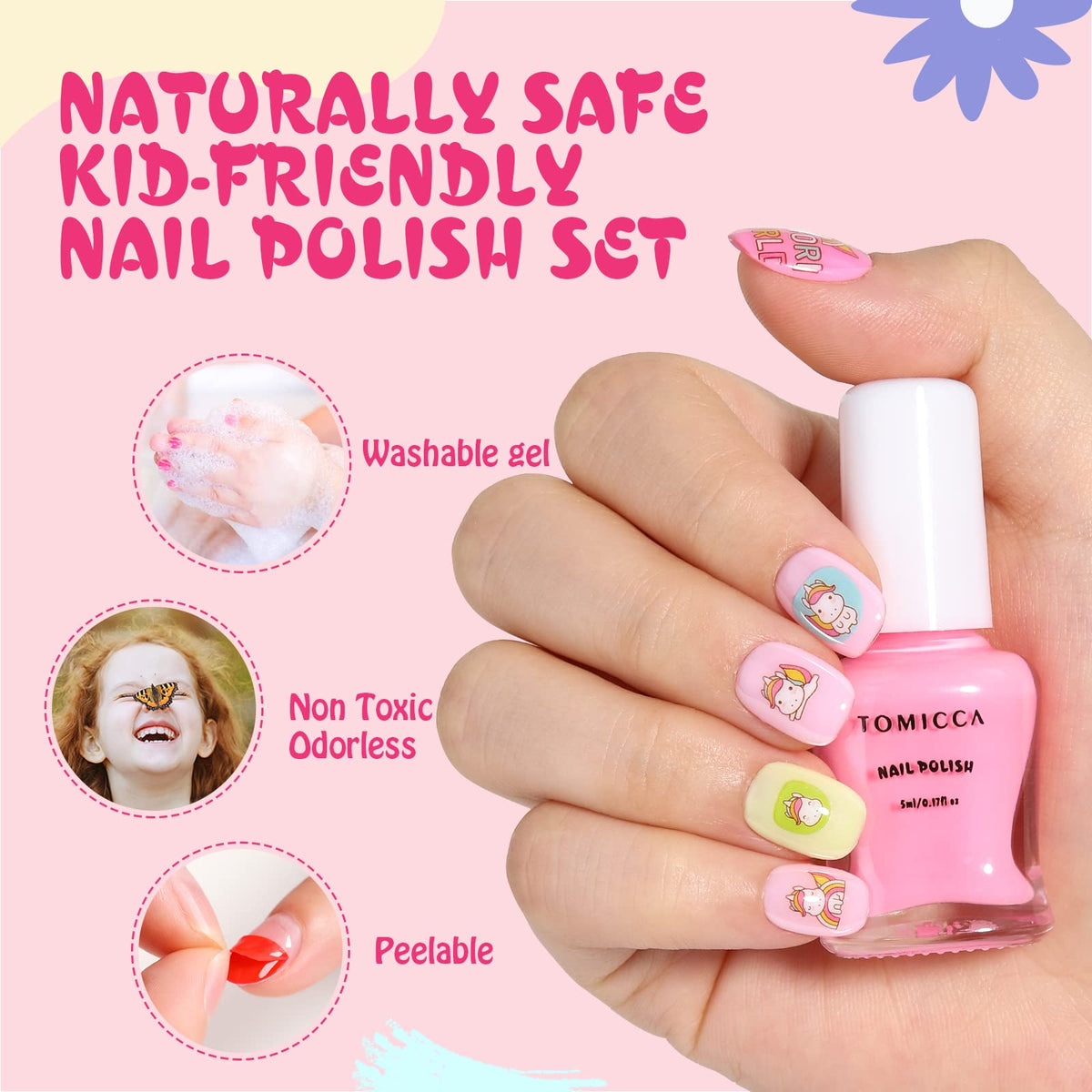 TOMICCA glitter polish detail sparkling under light for fun accents and visual pop