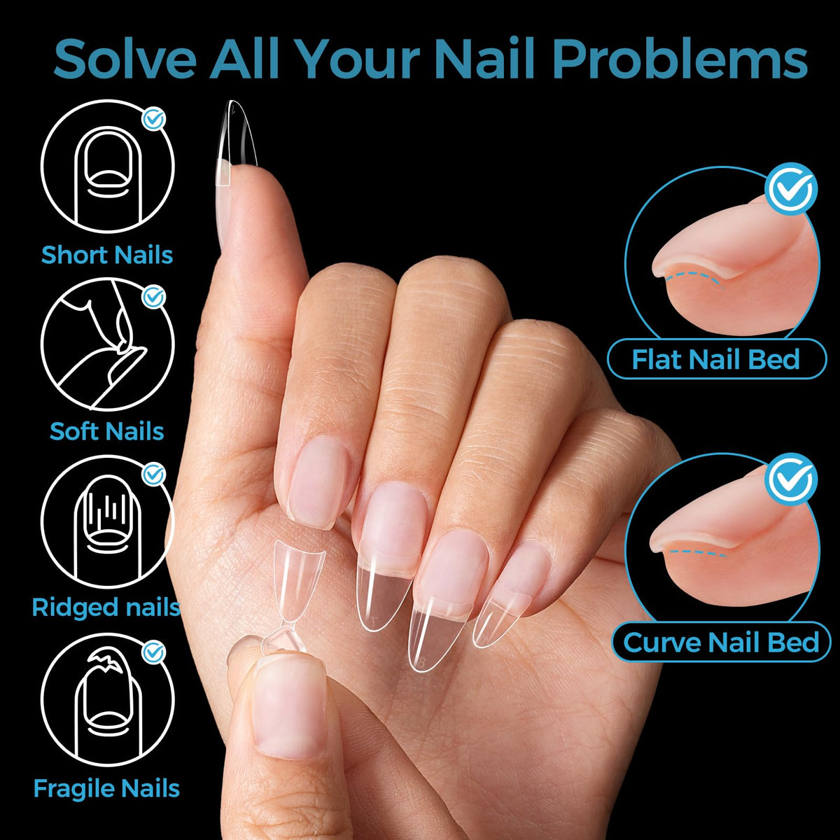 TOMICCA ergonomic handle detail for easy placement and precise alignment on nails