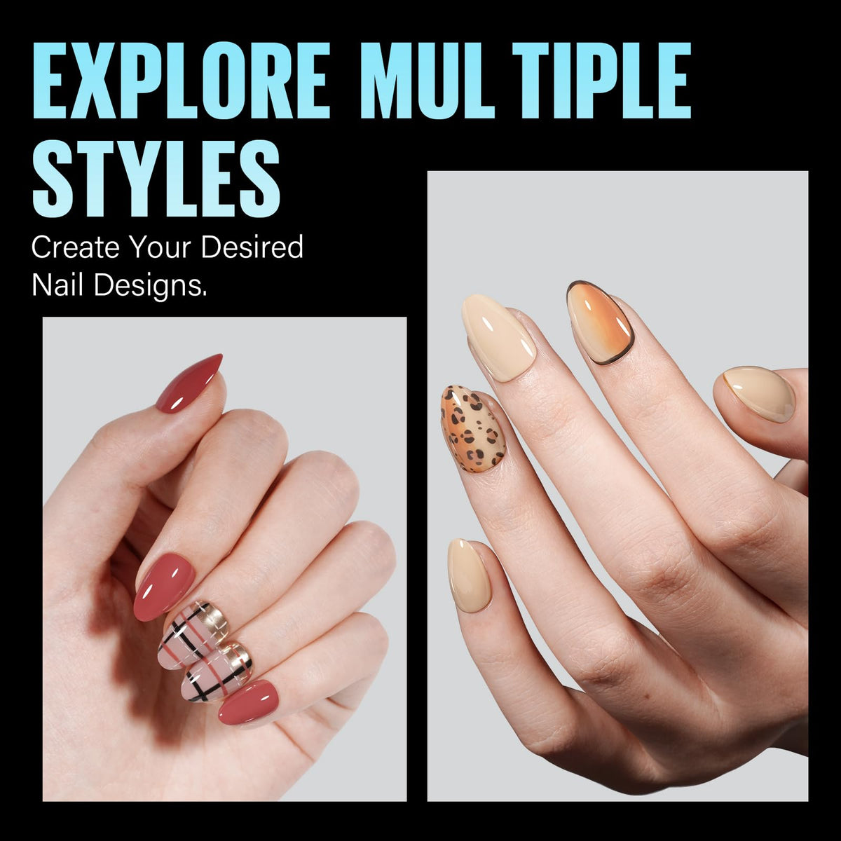 TOMICCA lifestyle Christmas nails, festive almond shape for events
