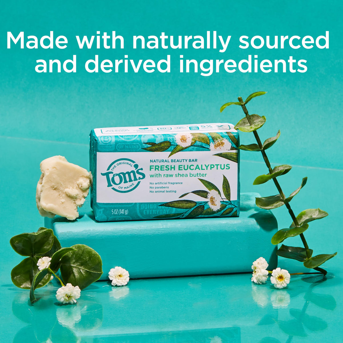 Tom's of Maine bar close-up showing smooth texture and moisturizing surface