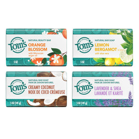 Tom's of Maine front packaging showing four-scent variety, convenient selection