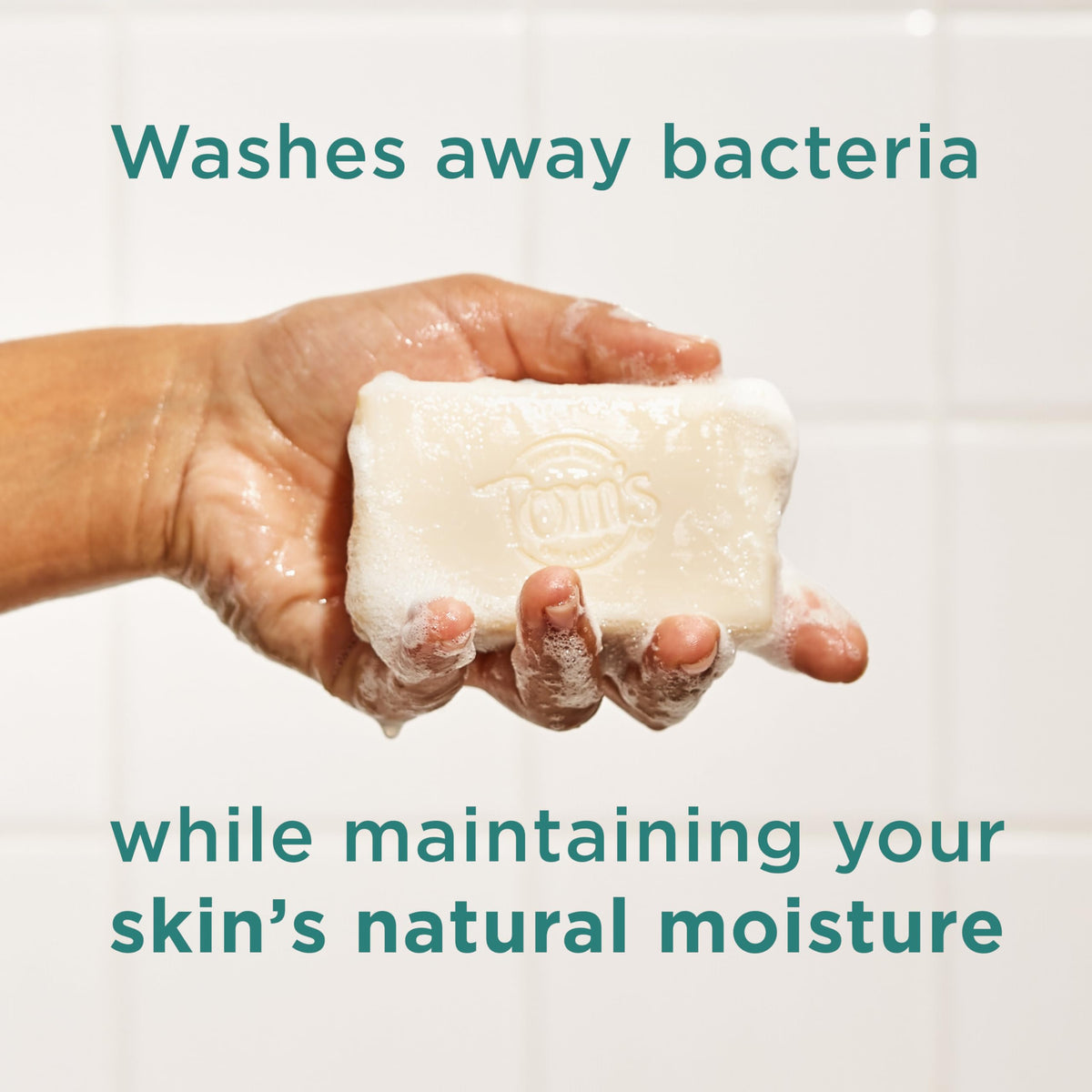 Tom's of Maine close-up of soap texture showing creamy surface and moisturizing feel