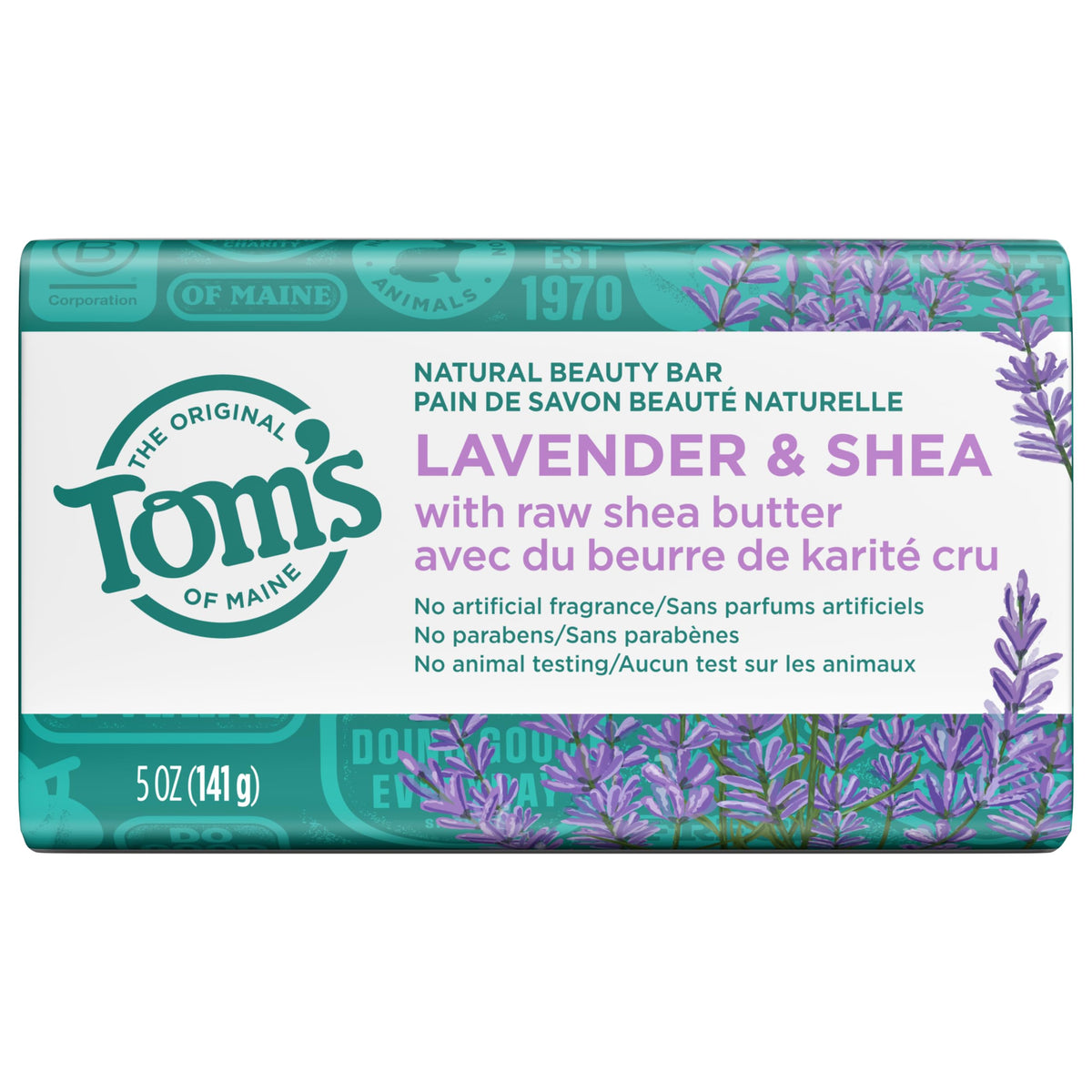 Tom's of Maine six-pack displayed on a countertop for family supply convenience