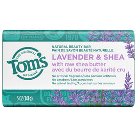 Tom's of Maine six-pack displayed on a countertop for family supply convenience