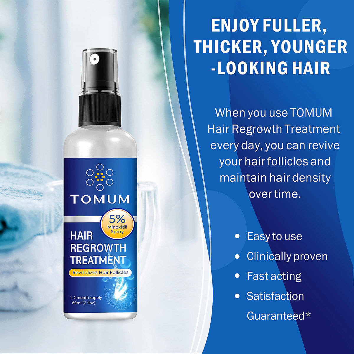 TOMUM being applied to scalp targeting thinning areas for focused coverage benefit