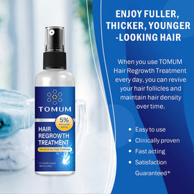 TOMUM being applied to scalp targeting thinning areas for focused coverage benefit