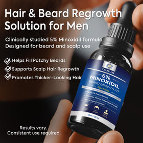 TOMUM serum dropper close-up for precise beard and scalp application benefit