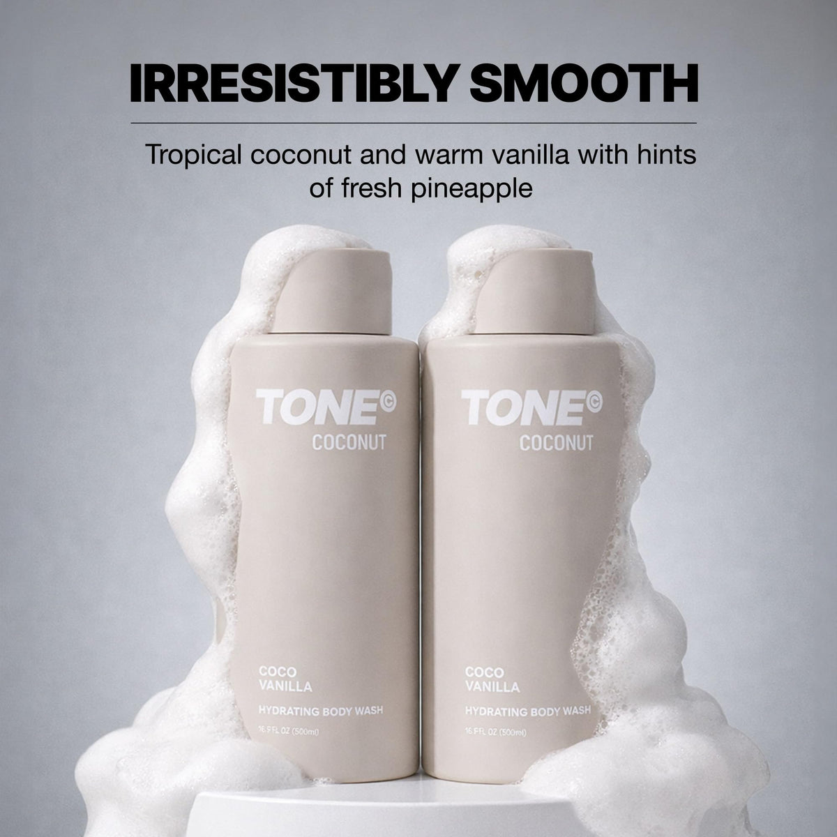TONE body wash in shower being applied on arm for effective cleansing and refreshment