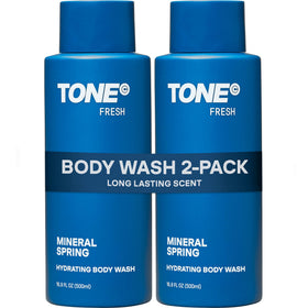 TONE front packaging showing Fresh fragrance and two 16.9 fl oz bottles for lasting supply