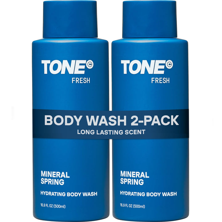 TONE front packaging showing Fresh fragrance and two 16.9 fl oz bottles for lasting supply
