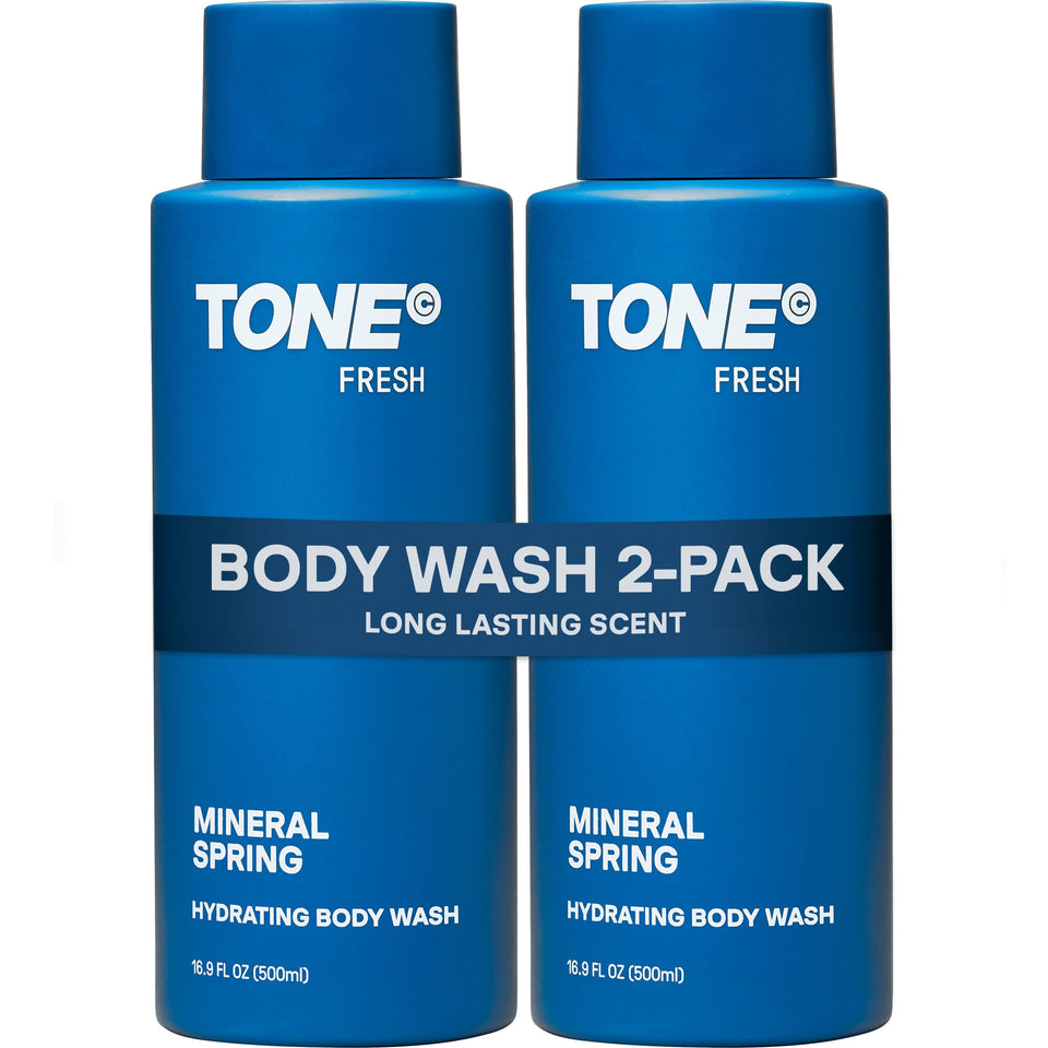 TONE front packaging showing Fresh fragrance and two 16.9 fl oz bottles for lasting supply