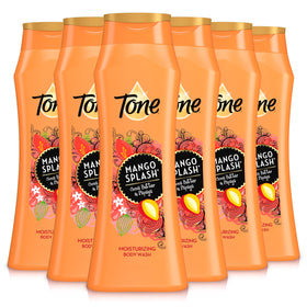 Tone front packaging showing bottle and mango splash for vibrant scent