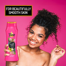 Pineapple and plumeria styling beside Tone to show fragrance inspiration