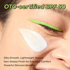 TONYMOLY applied on face demonstrating smooth blendability and no white cast
