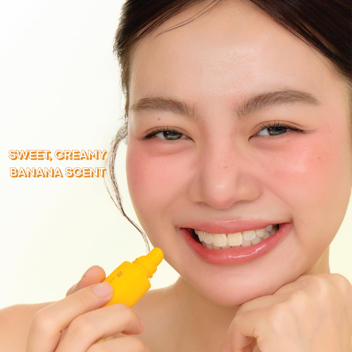 TONYMOLY banana mini close-up ingredients label highlighting shea butter benefit