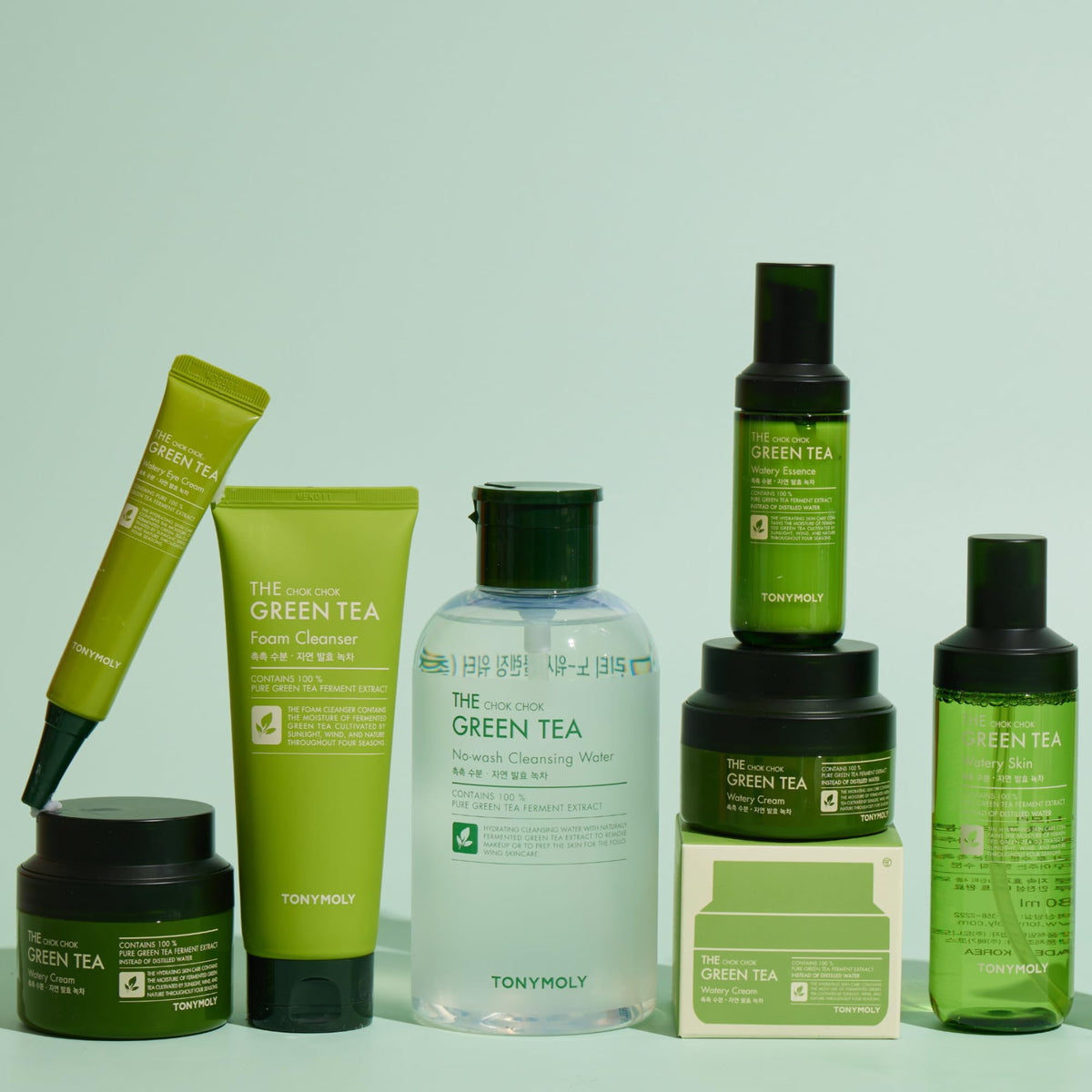 TONYMOLY on bathroom shelf lifestyle shot conveying daily routine refresh