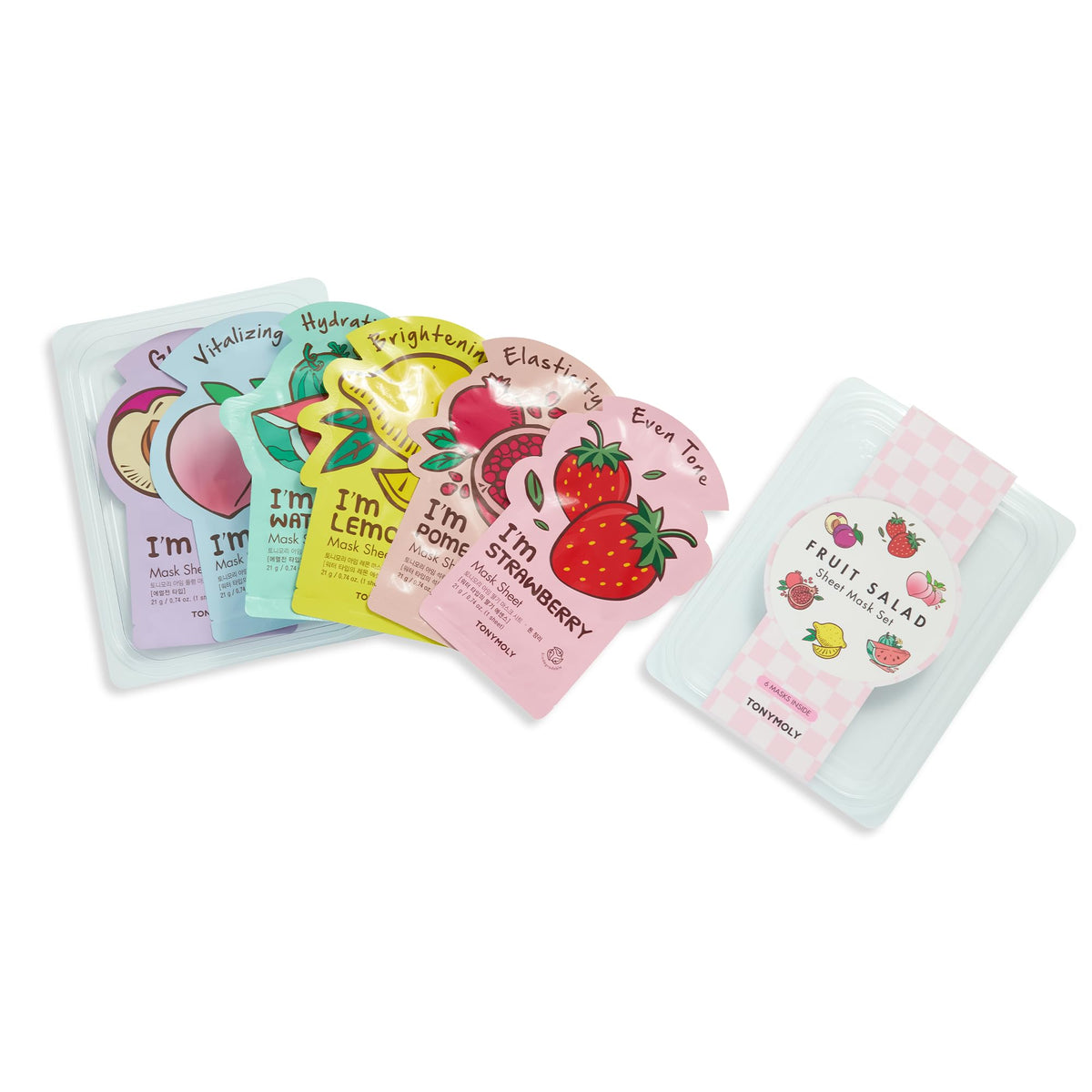 TONYMOLY fresh fruits like pomegranate lemon peach showing antioxidant boost