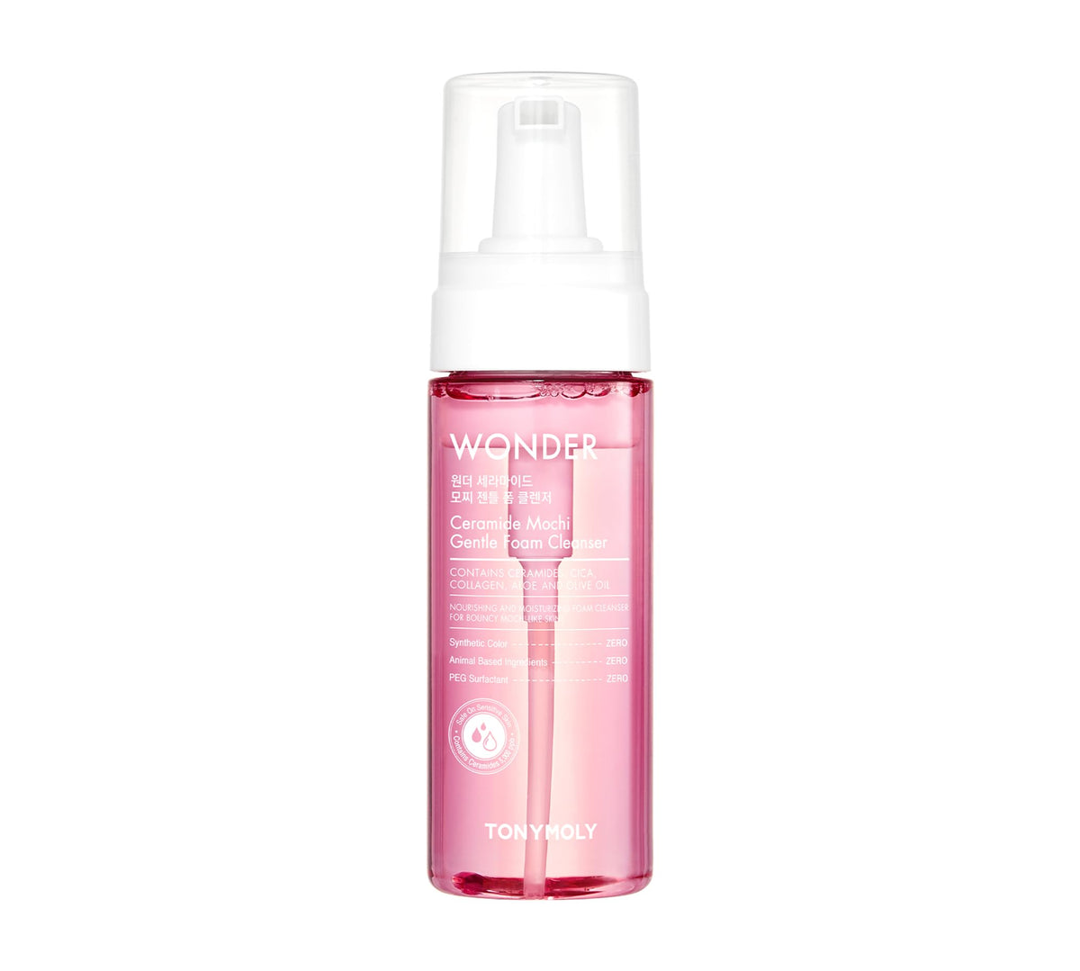 TONYMOLY front packaging showing gentle cleanser and product benefits