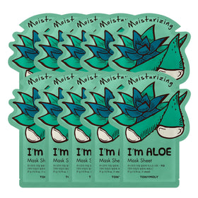 TONYMOLY front packaging of 10-pack showing convenience and hydration benefit