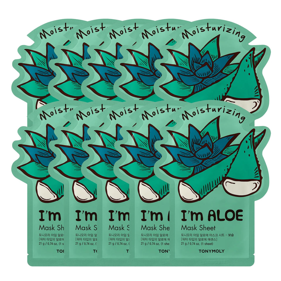 TONYMOLY front packaging of 10-pack showing convenience and hydration benefit