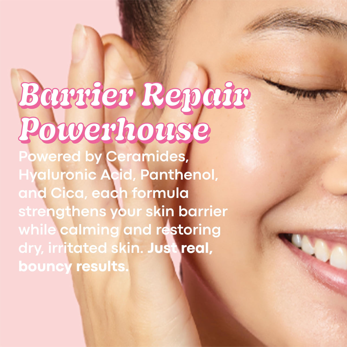 TONYMOLY ingredient focus with ceramide and hyaluronic visuals, barrier support benefit