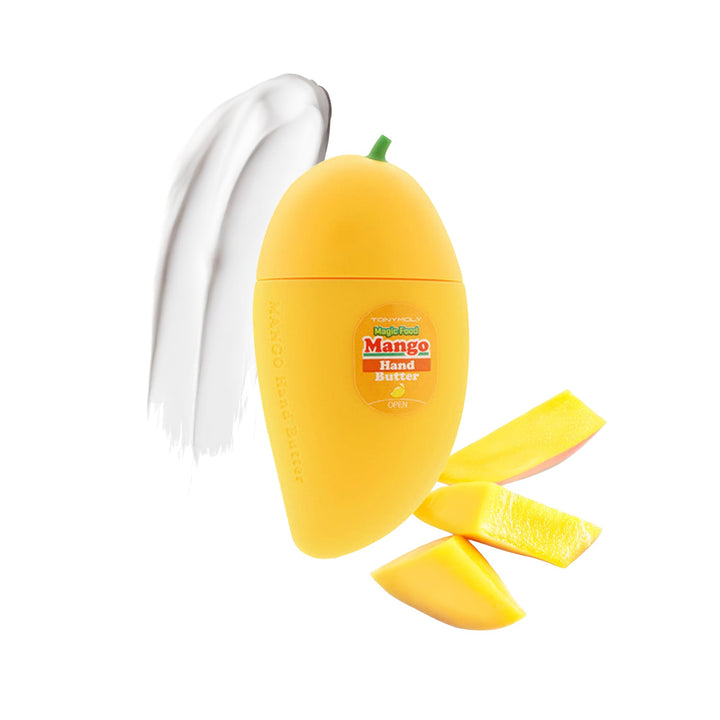 TONYMOLY mango hand butter jar front view showing playful packaging and travel-friendly size