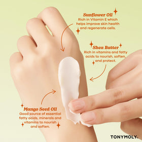 TONYMOLY jar next to a wallet to show compact 1.5 fl oz size for on-the-go care