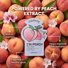 TONYMOLY sheet mask applied on model demonstrating easy 20-minute use