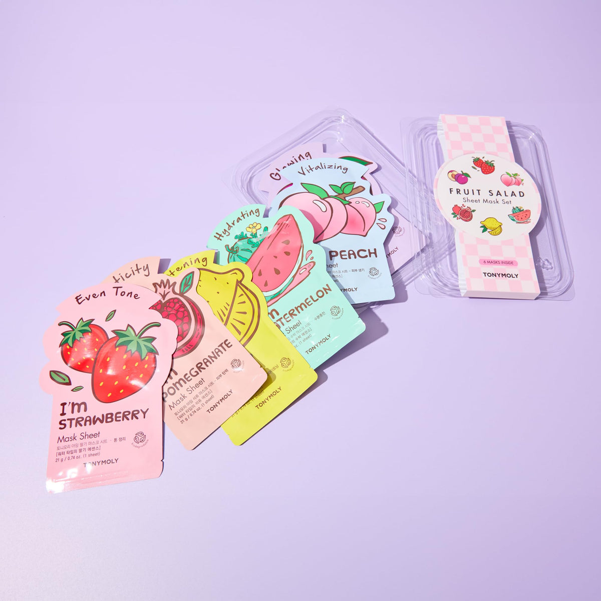 TONYMOLY mask being applied on face demonstrating quick hydration benefit