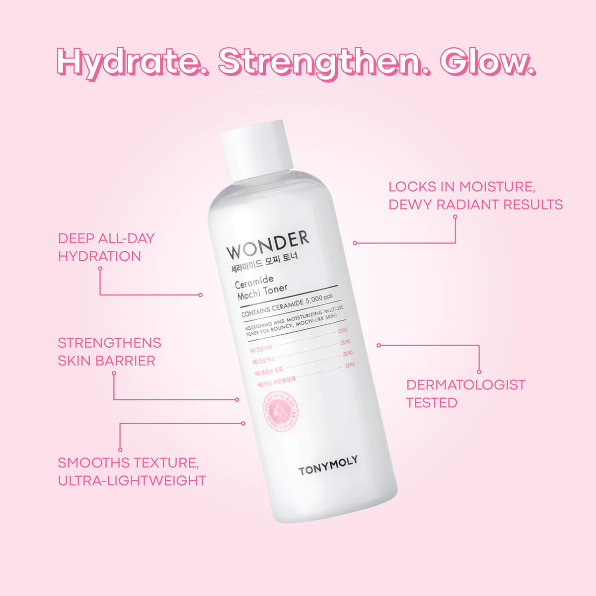 TONYMOLY close-up of ingredient label highlighting ceramide content