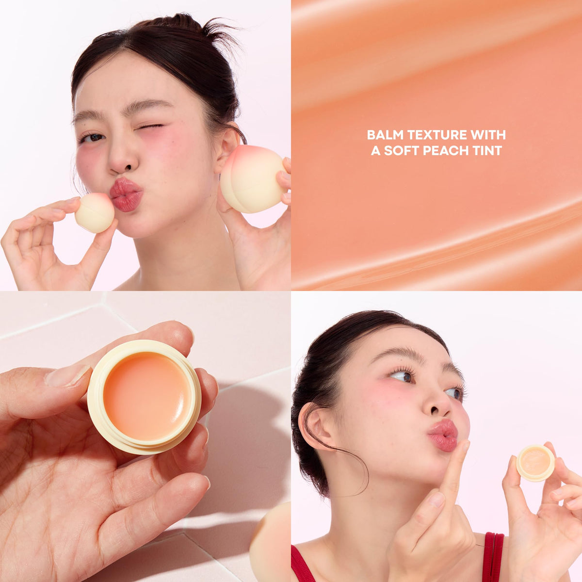 TONYMOLY open peach lip balm revealing smooth creamy stick for quick hydration