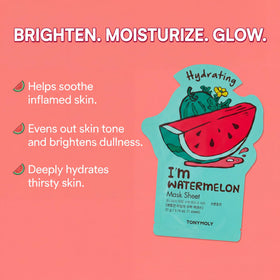 TONYMOLY peach mask pouch close-up emphasizing refreshing effect