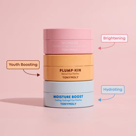 TONYMOLY patch size compared to coin, convenient travel-ready benefit