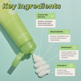 TONYMOLY next to a 50ml ruler showing travel-friendly 1.69 fl oz size