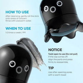TONYMOLY applying stick to nose and T-zone for visible blackhead removal benefit
