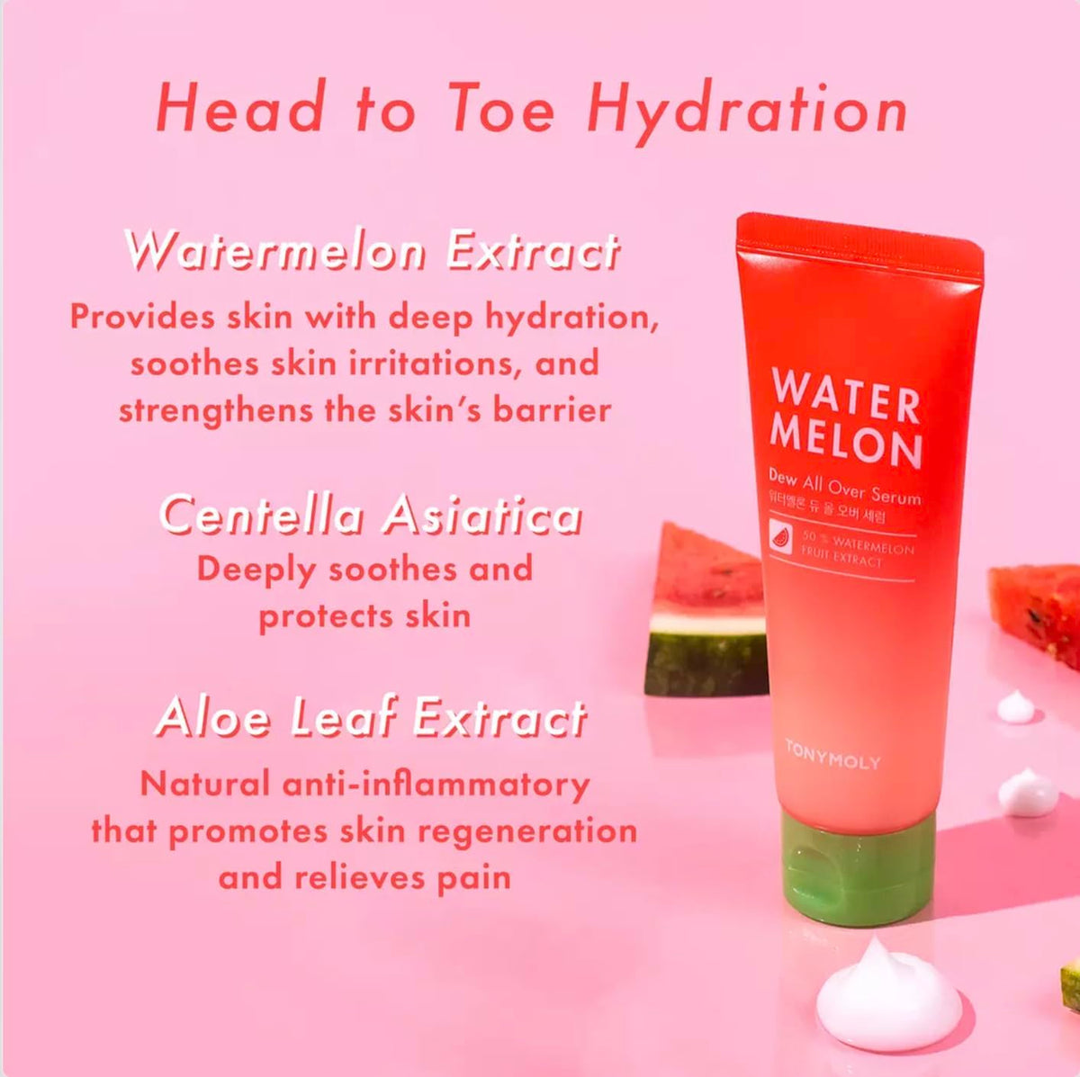 TONYMOLY applying serum on hand demonstrating hydration and non-sticky absorption