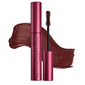 Too Faced front packaging burgundy mascara, shows bold color