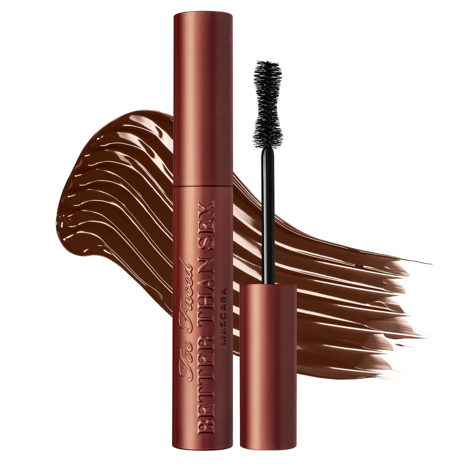 Too Faced front tube showing chocolate shade and bold packaging benefits dramatic lashes