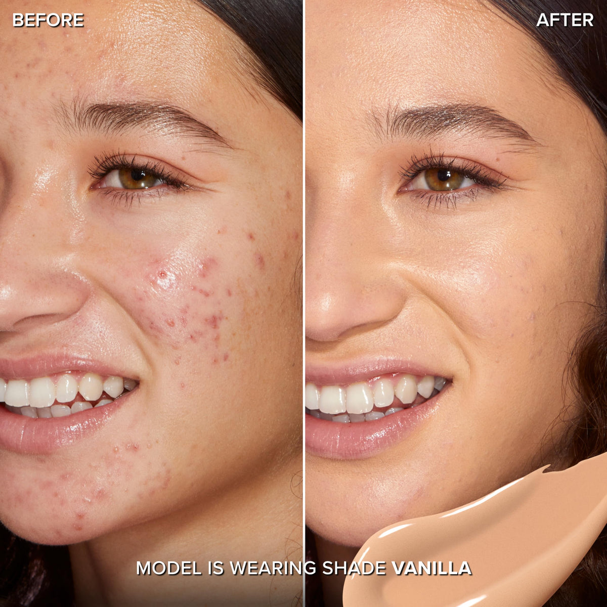 Too Faced doe-foot applicator delivering precise product for easy spot coverage benefit