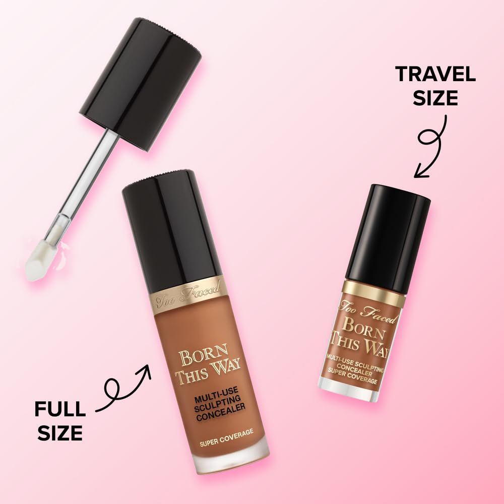 Too Faced concealer applied under eye showing seamless coverage benefit
