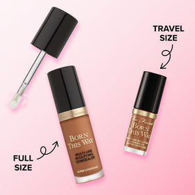 Too Faced concealer applied under eye showing seamless coverage benefit